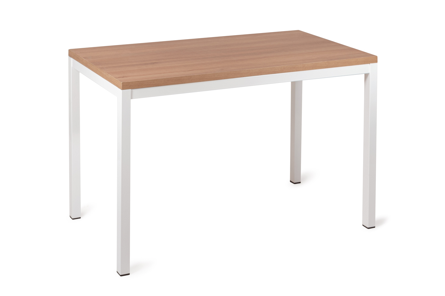 Mesa blanca autofijable, montaje sin herramientas ni tornillos.